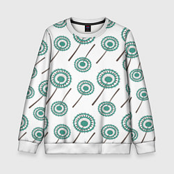 Свитшот детский Узор из абстрактных цветов, цвет: 3D-белый