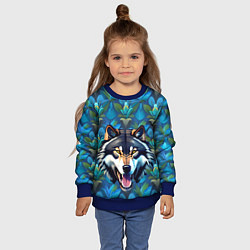 Свитшот детский Волк из джунглей, цвет: 3D-синий — фото 2