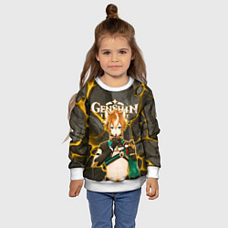 Свитшот детский Горо на фоне монолита камня, цвет: 3D-белый — фото 2