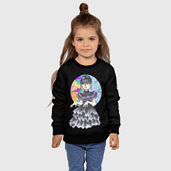 Свитшот детский Wednesday Addams танцует, цвет: 3D-черный — фото 2