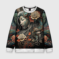 Детский свитшот Японская девушка Irezumi