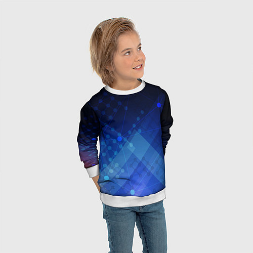 Детский свитшот Геометрия элементов / 3D-Белый – фото 3