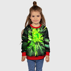 Свитшот детский Fractal green explosion, цвет: 3D-красный — фото 2