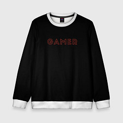 Детский свитшот Красная надпись gamer