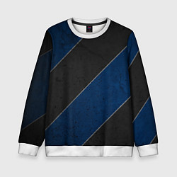 Свитшот детский Темно-синие линии, цвет: 3D-белый