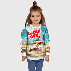 Свитшот детский Chicken Gun, цвет: 3D-белый — фото 2
