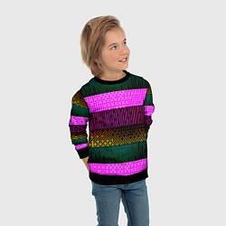 Свитшот детский Patterned stripes, цвет: 3D-черный — фото 2