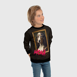 Свитшот детский Dog Mona Lisa, цвет: 3D-черный — фото 2