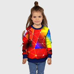 Свитшот детский Digital triangle abstract, цвет: 3D-синий — фото 2