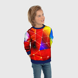 Свитшот детский Digital triangle abstract, цвет: 3D-синий — фото 2