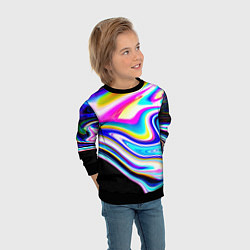 Свитшот детский Неоновые размытые краски, цвет: 3D-черный — фото 2