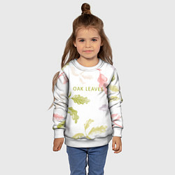 Свитшот детский Oak leaves, цвет: 3D-белый — фото 2