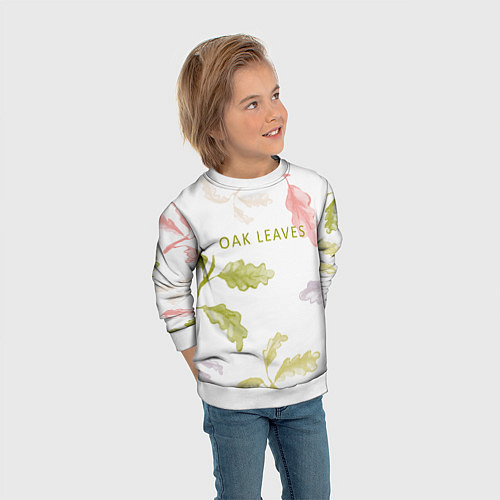 Детский свитшот Oak leaves / 3D-Белый – фото 3