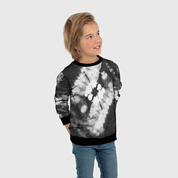 Свитшот детский Черно-белый тай-дай, цвет: 3D-черный — фото 2