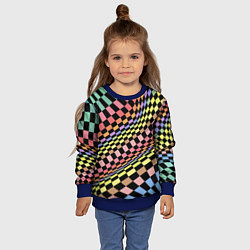 Свитшот детский Colorful avant-garde chess pattern - fashion, цвет: 3D-синий — фото 2