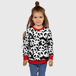 Свитшот детский Весёлые панды, цвет: 3D-красный — фото 2