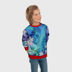 Свитшот детский Авангардная фрактальная композиция, цвет: 3D-красный — фото 2