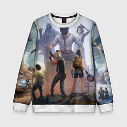 Свитшот детский PUBG банда, цвет: 3D-белый