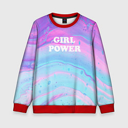 Свитшот детский Girl power fluid art, цвет: 3D-красный