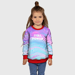 Свитшот детский Girl power fluid art, цвет: 3D-красный — фото 2