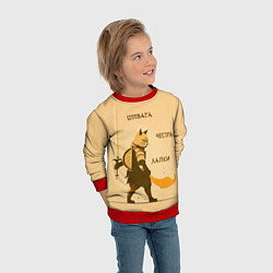 Свитшот детский Кот-воин, цвет: 3D-красный — фото 2