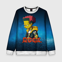 Свитшот детский Rock music Simpsons, цвет: 3D-белый