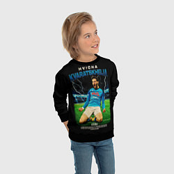 Свитшот детский Хвича Кварацхелия, цвет: 3D-черный — фото 2