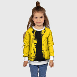 Свитшот детский Вертикальная черно-желтая полоса Cyberpunk 2077, цвет: 3D-белый — фото 2