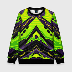 Свитшот детский Ядовитый экстримальный узор, цвет: 3D-черный