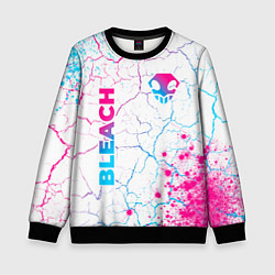 Свитшот детский Bleach neon gradient style: надпись, символ, цвет: 3D-черный