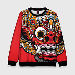 Свитшот детский Barong - Bali - tattoo, цвет: 3D-черный