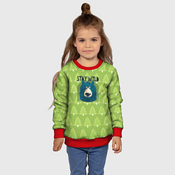 Свитшот детский Оставайся диким, цвет: 3D-красный — фото 2