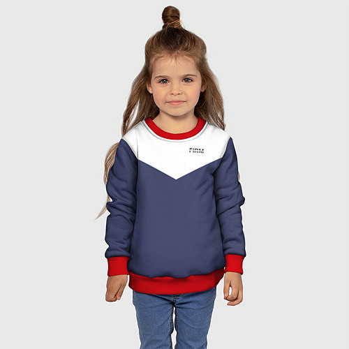Детский свитшот FIRM бело-синий / 3D-Красный – фото 4