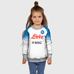 Свитшот детский Хвича Кварацхелия Наполи форма гостевая, цвет: 3D-меланж — фото 2