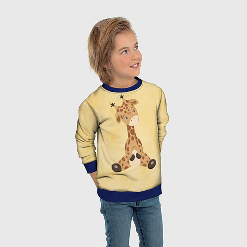 Детский свитшот Малыш жираф / 3D-Синий – фото 3
