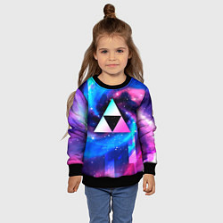 Свитшот детский Zelda неоновый космос, цвет: 3D-черный — фото 2