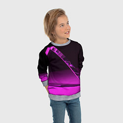 Свитшот детский Фиолетовая мрачная геометрическая фигура, цвет: 3D-меланж — фото 2