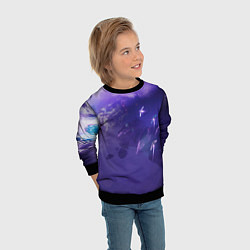Свитшот детский Фиолетовый необъятный космос, цвет: 3D-черный — фото 2