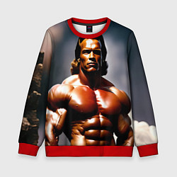 Свитшот детский Арнольд Шварценеггер железный арни, цвет: 3D-красный