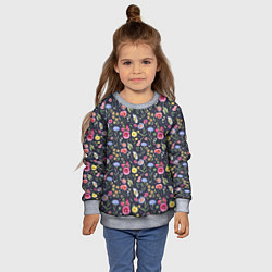Свитшот детский Цветочная феерия, цвет: 3D-меланж — фото 2
