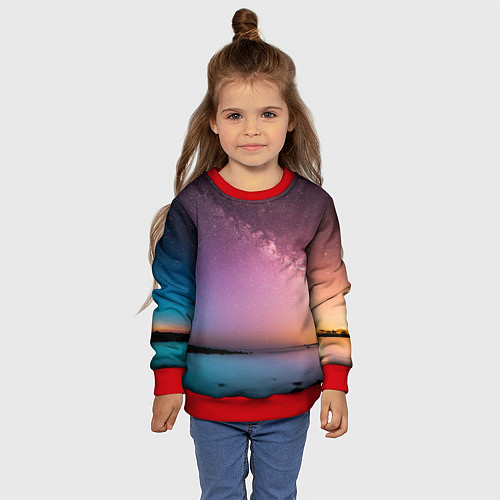Детский свитшот Магический космос / 3D-Красный – фото 4