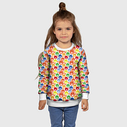 Свитшот детский Смайлы-пузырьки, цвет: 3D-белый — фото 2