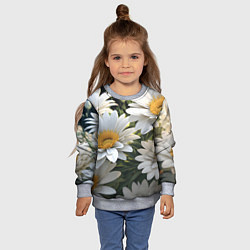 Свитшот детский Ромашки на лугу, цвет: 3D-меланж — фото 2