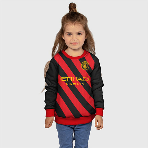 Детский свитшот Джек Грилиш Манчестер Сити форма 2223 гостевая / 3D-Красный – фото 4