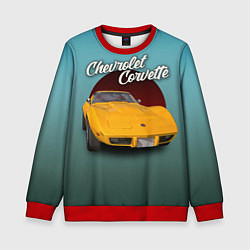 Свитшот детский Американский спорткар Chevrolet Corvette Stingray, цвет: 3D-красный