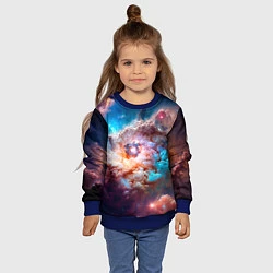 Свитшот детский Небула в космосе в голубо-розовых тонах - нейронна, цвет: 3D-синий — фото 2