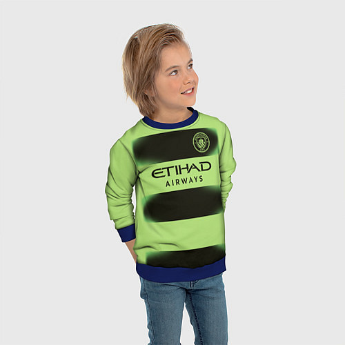 Детский свитшот Манчестер Сити форма 2223 третья / 3D-Синий – фото 3
