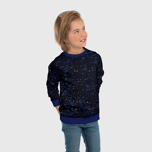 Детский свитшот Звездное небо созвездия / 3D-Синий – фото 3