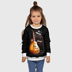 Свитшот детский Рокерская гитара, цвет: 3D-белый — фото 2