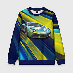 Свитшот детский Суперкар Lamborghini Reventon, цвет: 3D-синий